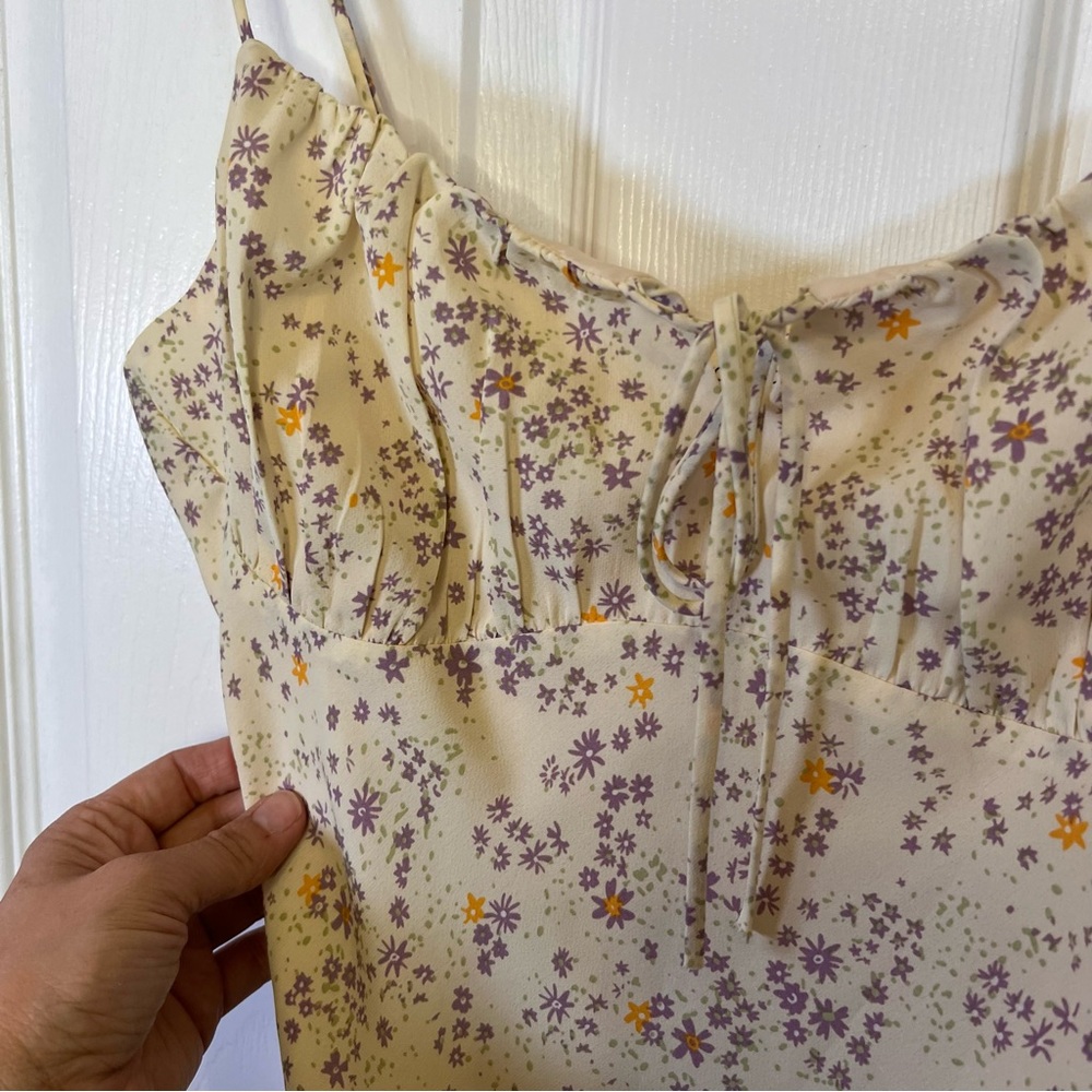 Cotton Candy LA Floral Milkmaid Mini Dress Whimsical Fairy Cottagecore Y2K - Picture 9 of 9